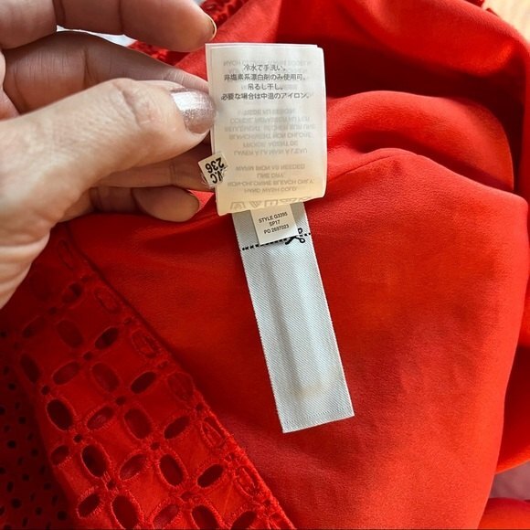 J.Crew One-shoulder Ruffle Eyelet Top in Red 2 NWOT - Picture 11 of 13